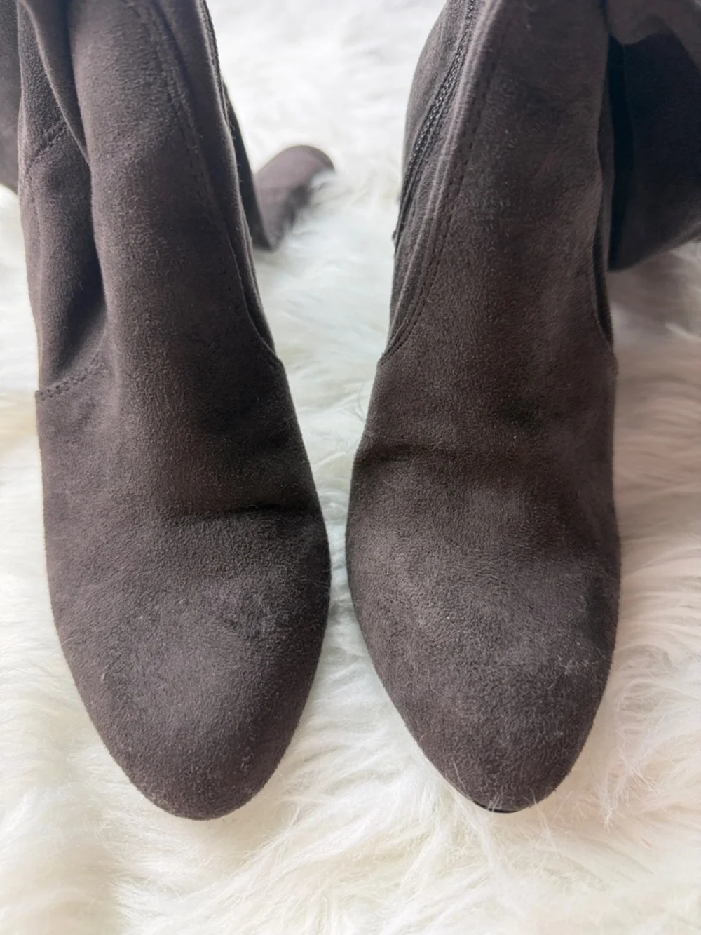 Brown suede over the knee boots